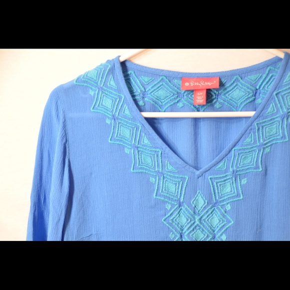 Lilly for Target Embroidered Cover Up, Blue Bell - Picture 4 of 7